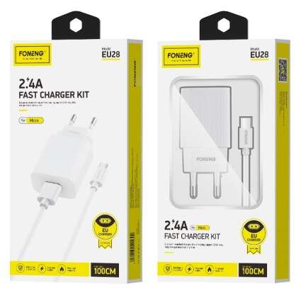 FAST CHARGING MICRO USB 2.4A FONENG EU28 BRANCO