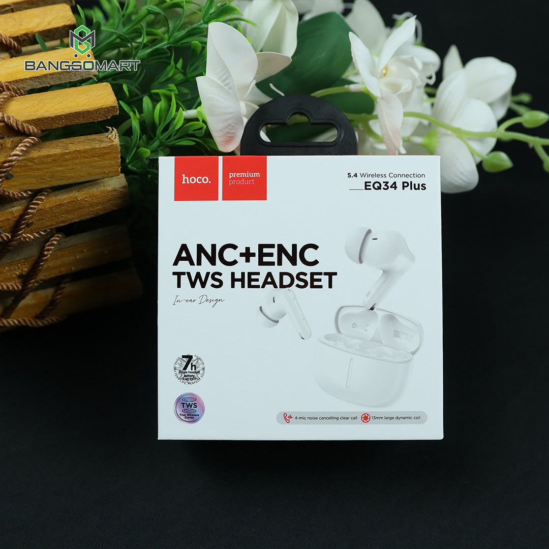 WIRELESS EARPHONES HOCO TWS ANC EQ34 PLUS WHITE