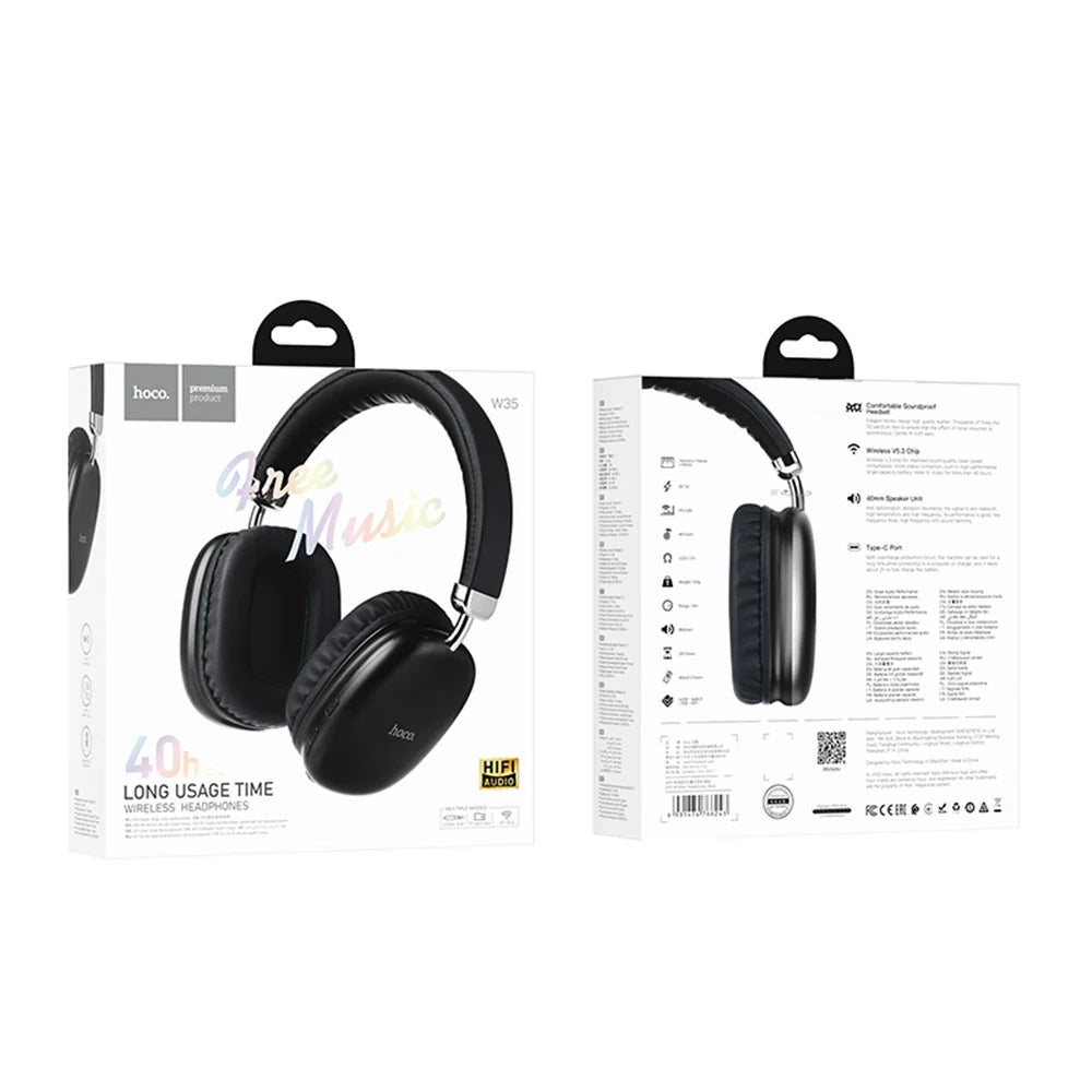 WIRELESS HEADPHONE 40H HOCO W35 PRETO