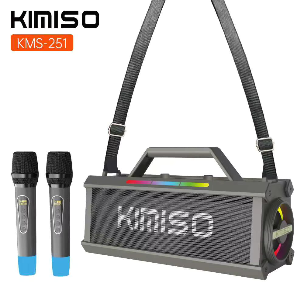COLUNA KIMISO MODEL KMS-251 WITH 2 MICROPHONES 25W GREY