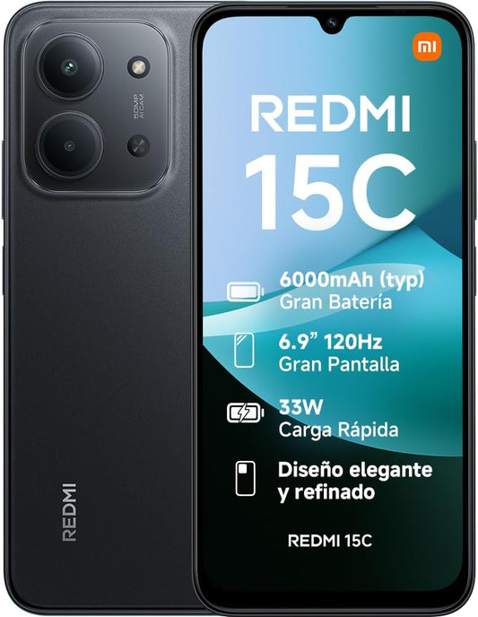 TELEMOVEL REDMI 15C 4GB / 128GB MIDNIGHT BLACK