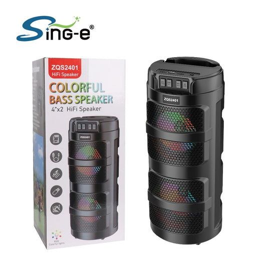 COLUNA SING-E ZQS-2401 COLOUFULL BASS SPEAKER PRETO